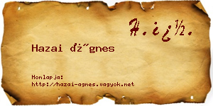 Hazai Ágnes névjegykártya