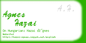 agnes hazai business card